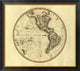 "Western Hemisphere, 1799" Framed Canvas Giclee by John Cary, 34x34"