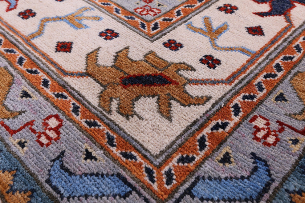 8' 1" X 10' 1" Handmade Super Kazak Wool Rug Q9506