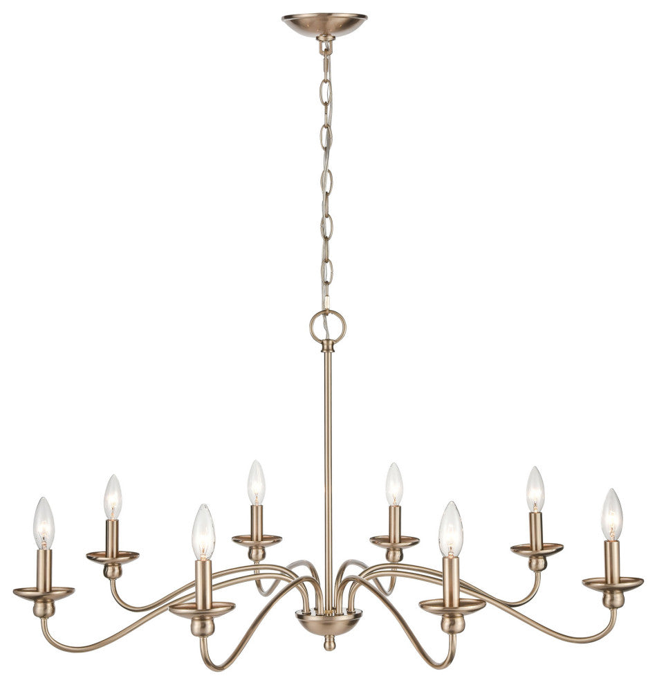 8 Light 37.875 in. Modern Gold Chandelier