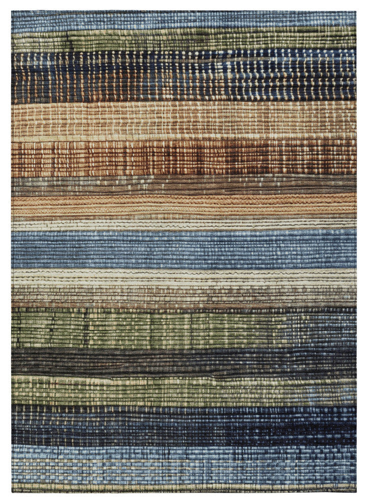 Machine Washable Indoor/Outdoor Chantille ACN1873 Blue 3' x 5' Rug
