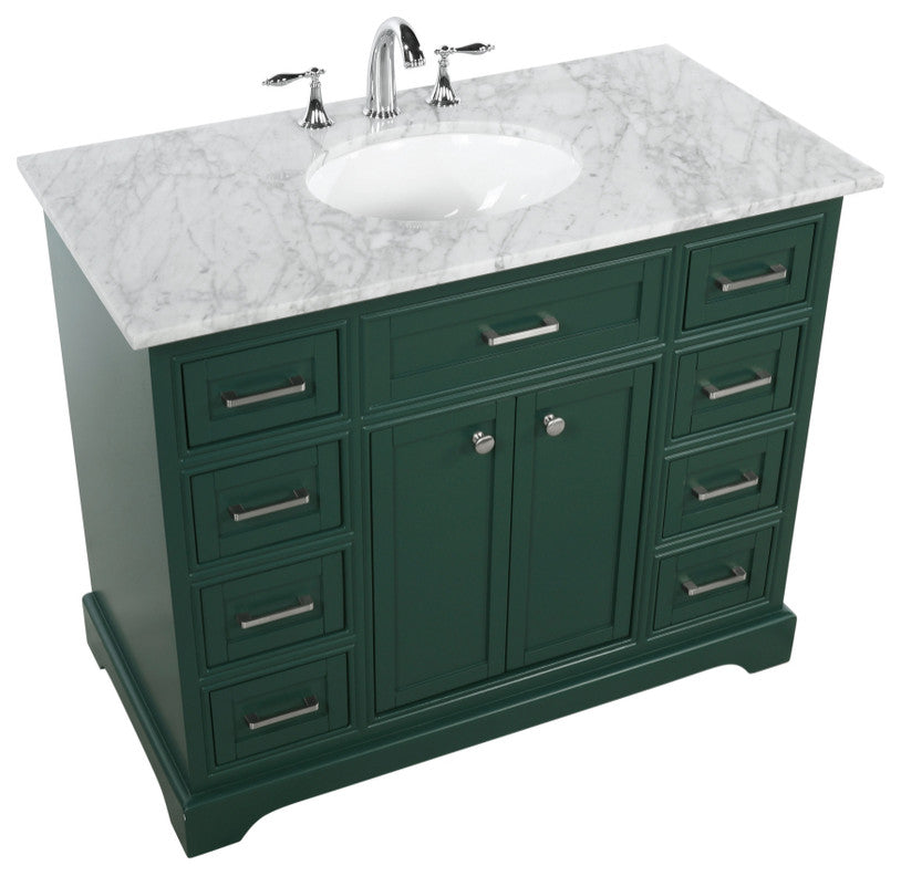 Amber Single Bathroom Vanity, Blue, Green, 42"