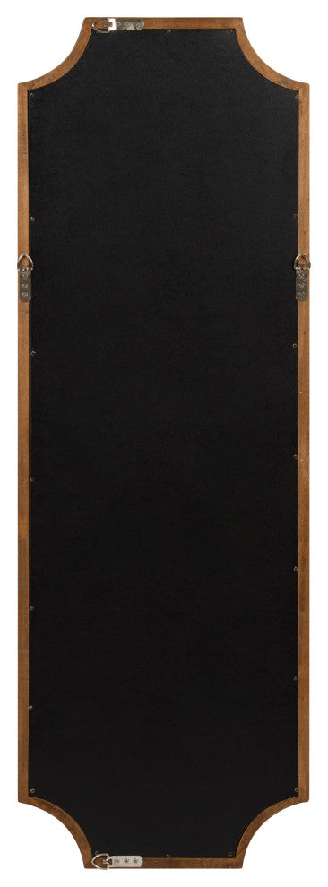 Hogan Framed Scallop Wall Mirror, Rustic Brown 16x48