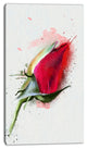 Red Rose Bud Watercolor Sketch, Flowers Canvas Wall Artwork, 16"x32"