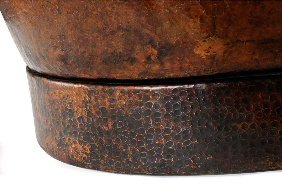 BTM72D 72'' Hammered Copper Slipper Style Bathtub