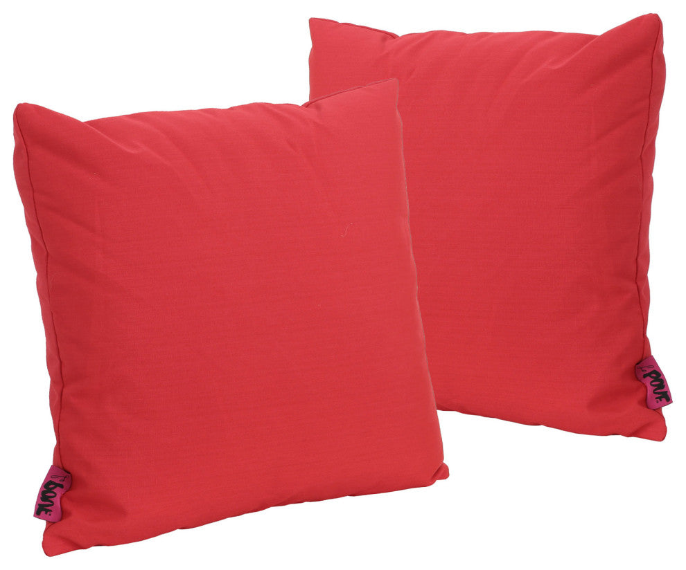 GDF Studio Kaffe Indoor Water Resistant Square Throw Pillow, Red, Set of 2