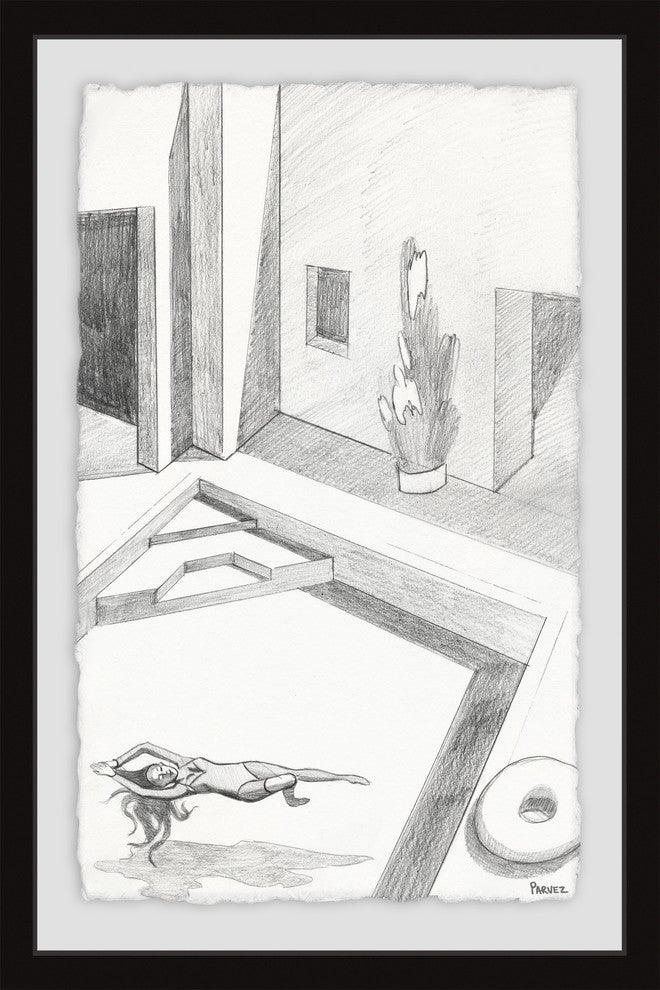 "Float and Relax" Framed Painting Print, 30"x45"