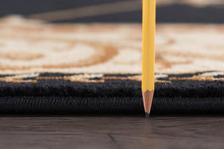 Orleans Traditional Border Area Rug, Black, 2'x3'