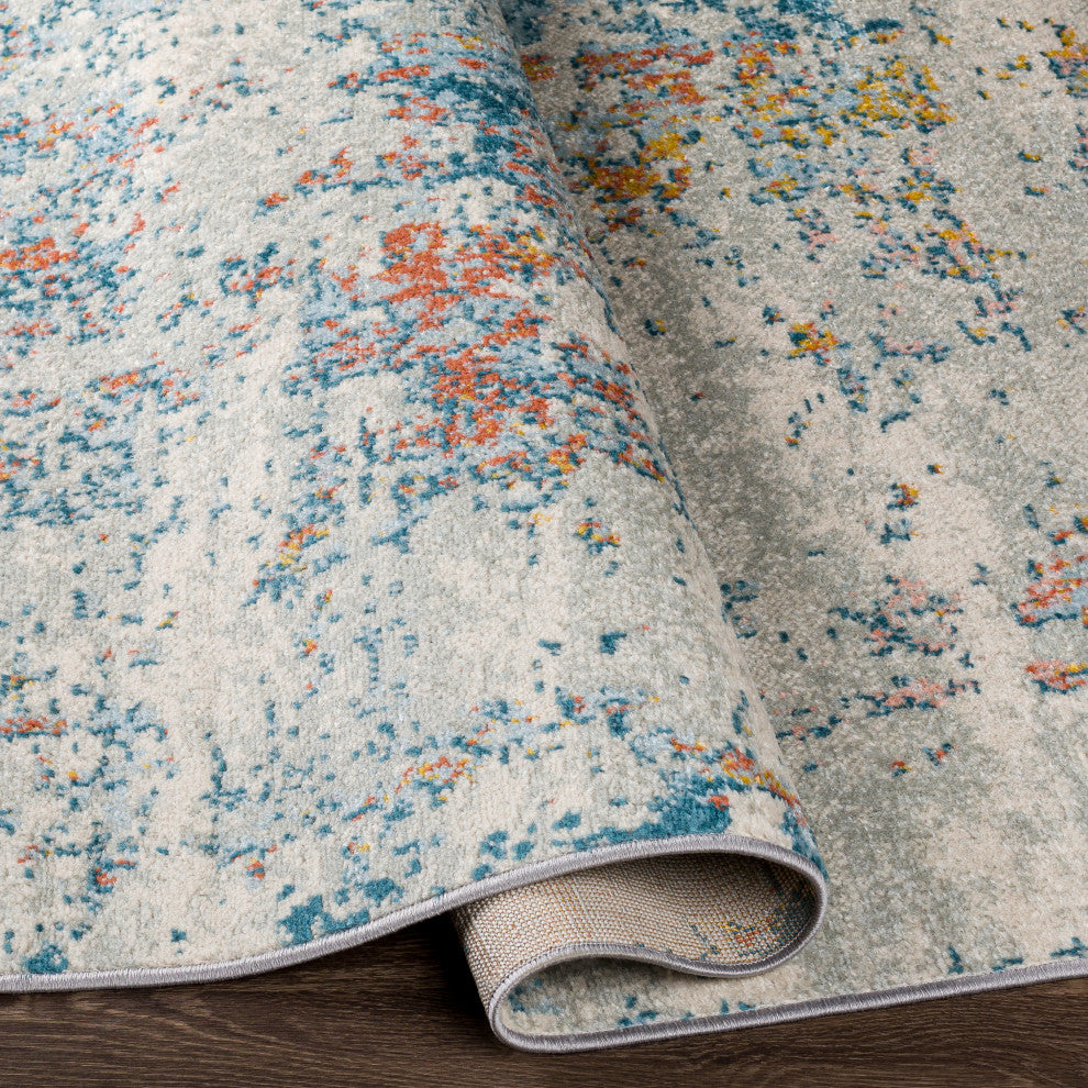 Sunderland SUN-2335 Modern Blue/Rust 7'10"x10'3" Area Rug