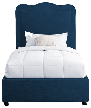 Felix Linen Upholstered Bed, Navy, Twin