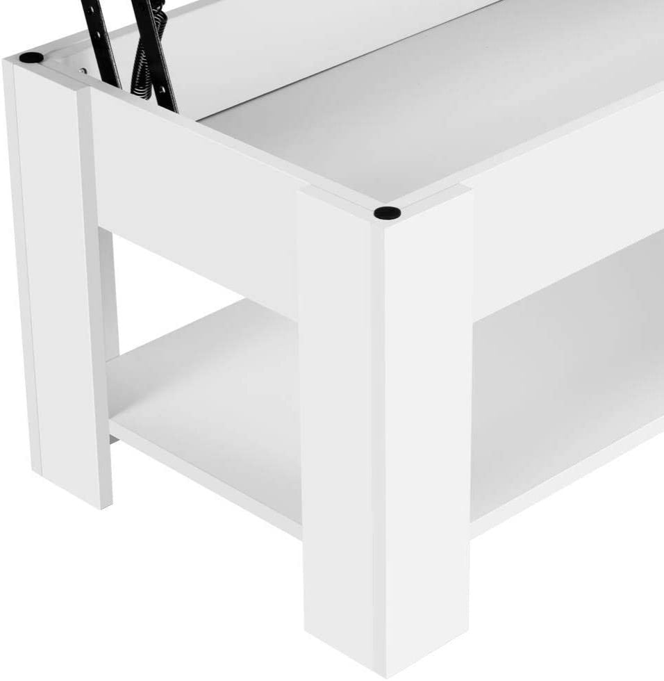 Lift Top Coffee Table with Hidden Storage Compartment and Storage Shelf