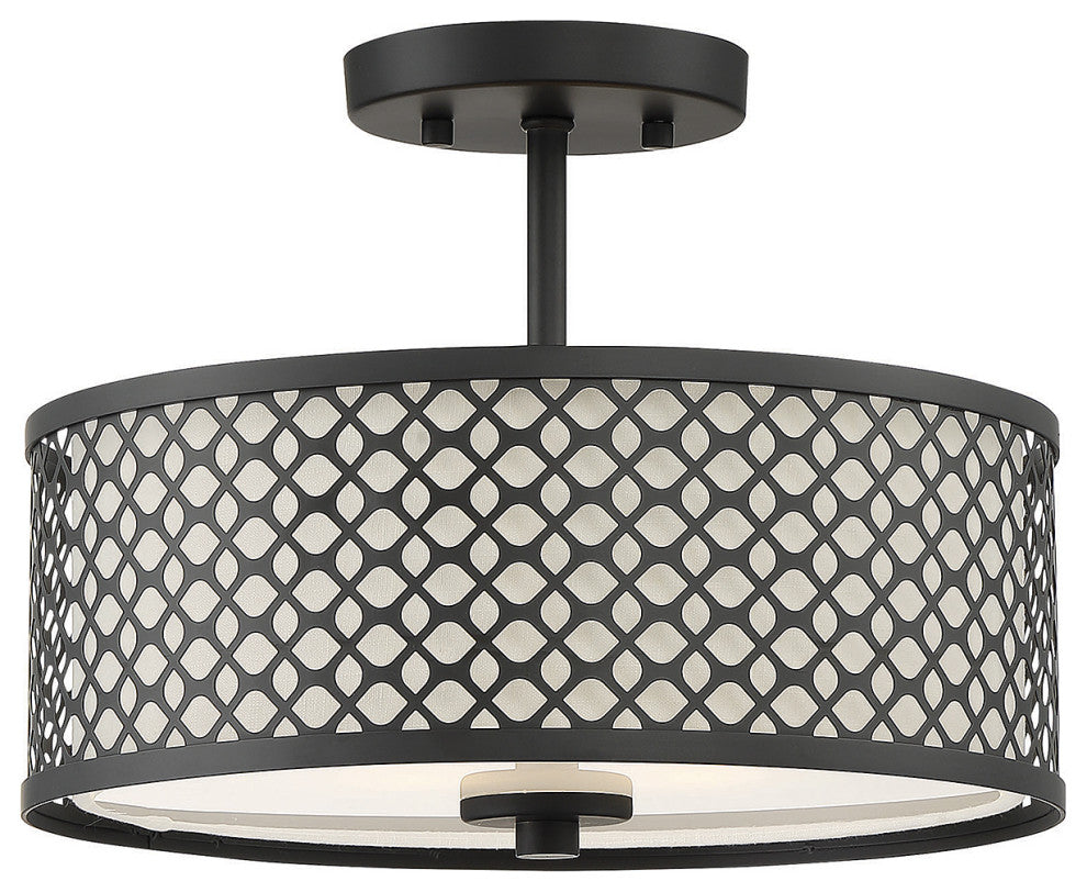 2-Light Ceiling Light, Matte Black