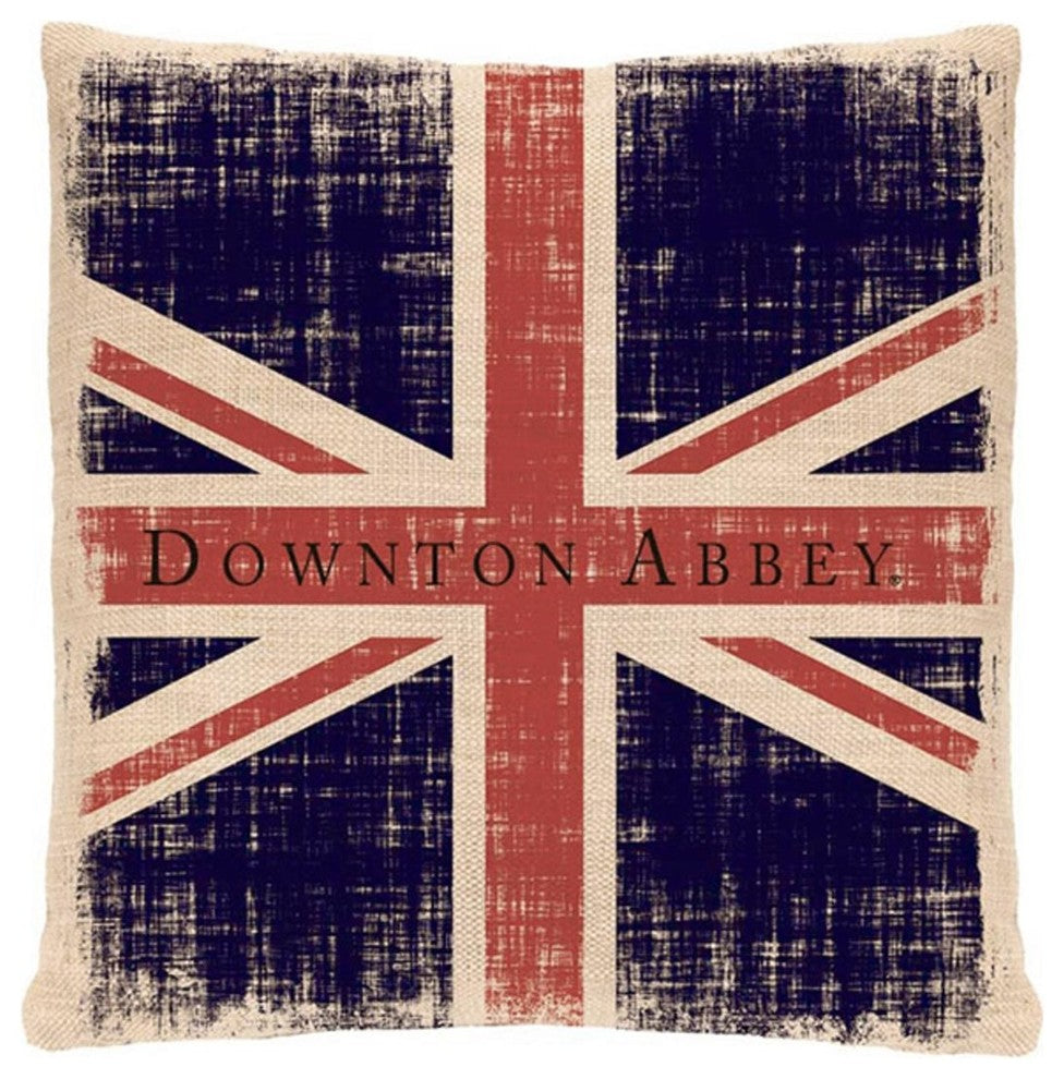 18" Downton Abbey British Union Jack Decorative Square Throw Pillow
