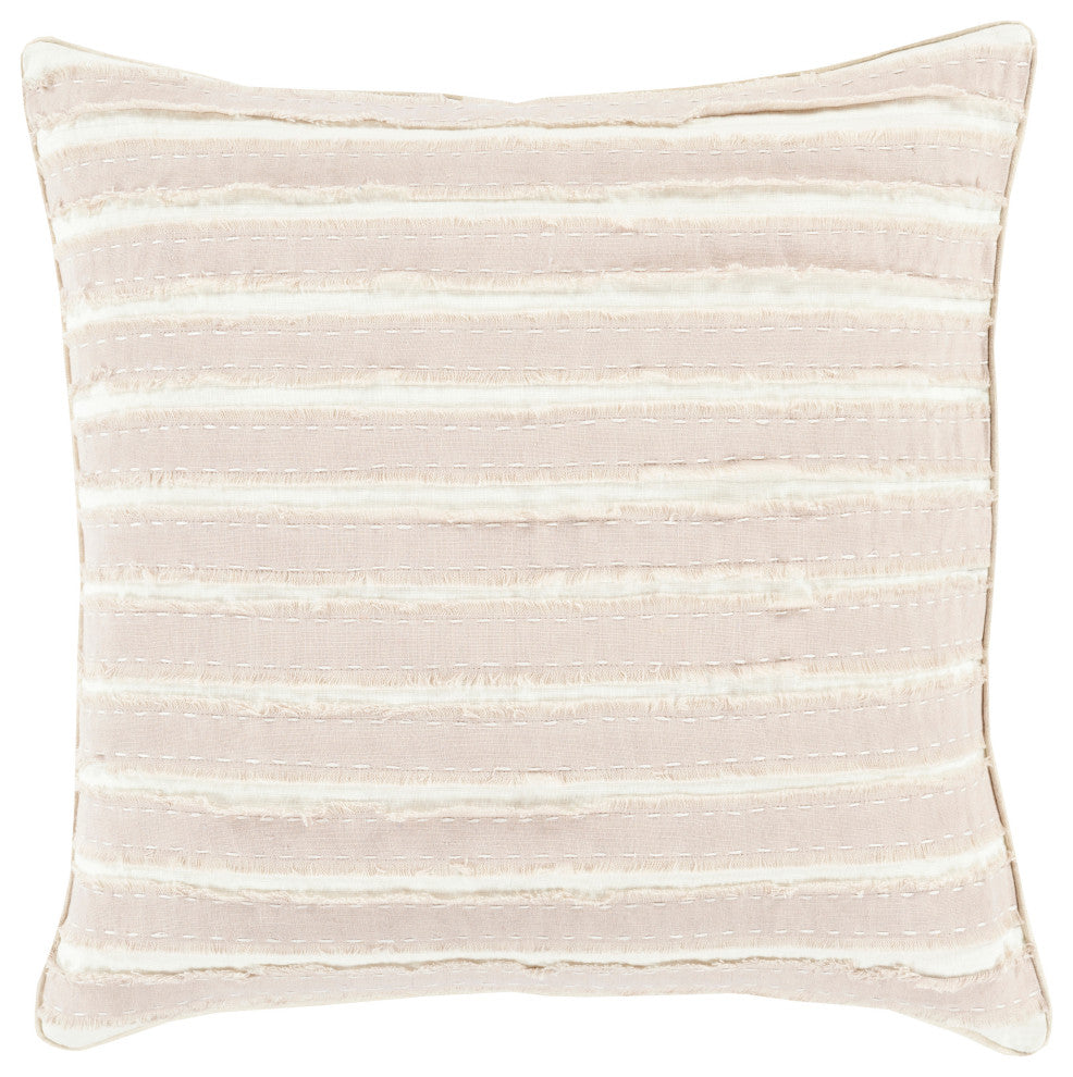Surya Willow WO-002 22"x22" Pillow Kit, Taupe/Cream
