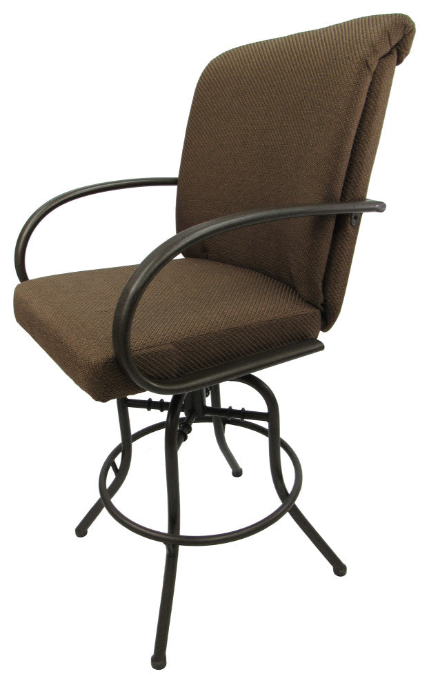 Swivel Tilt Counter Metal Frame Bar Stool, Sanora Brown, 30"