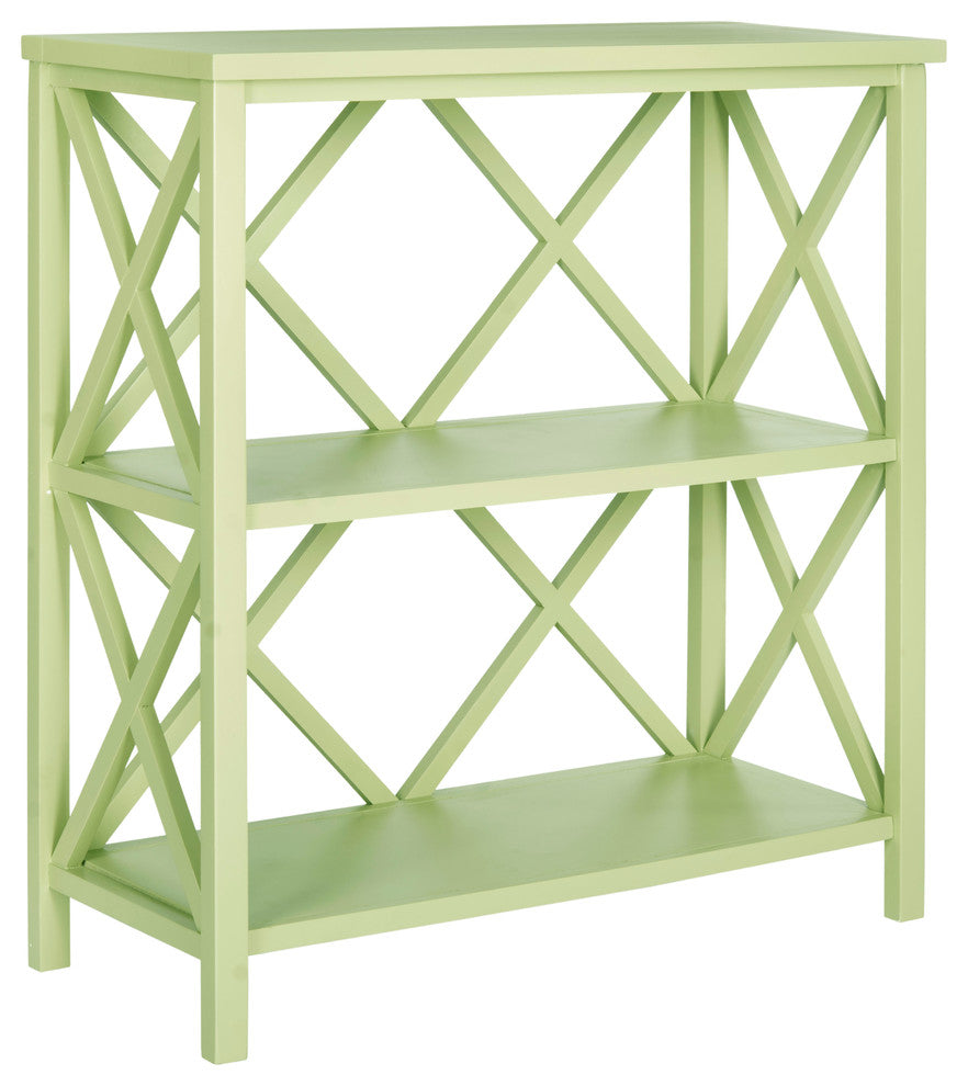 Safavieh Liam 2 Tier Open Bookcase, Split Pea