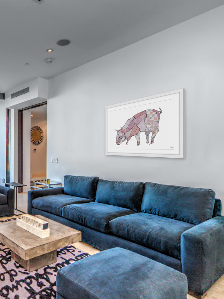 "El Cerdo" Framed Painting Print, 18"x12"