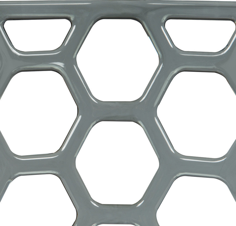 Leisuremod Dynamic HoneyComb Design Dining Chair, Set of 4, Transparent Black