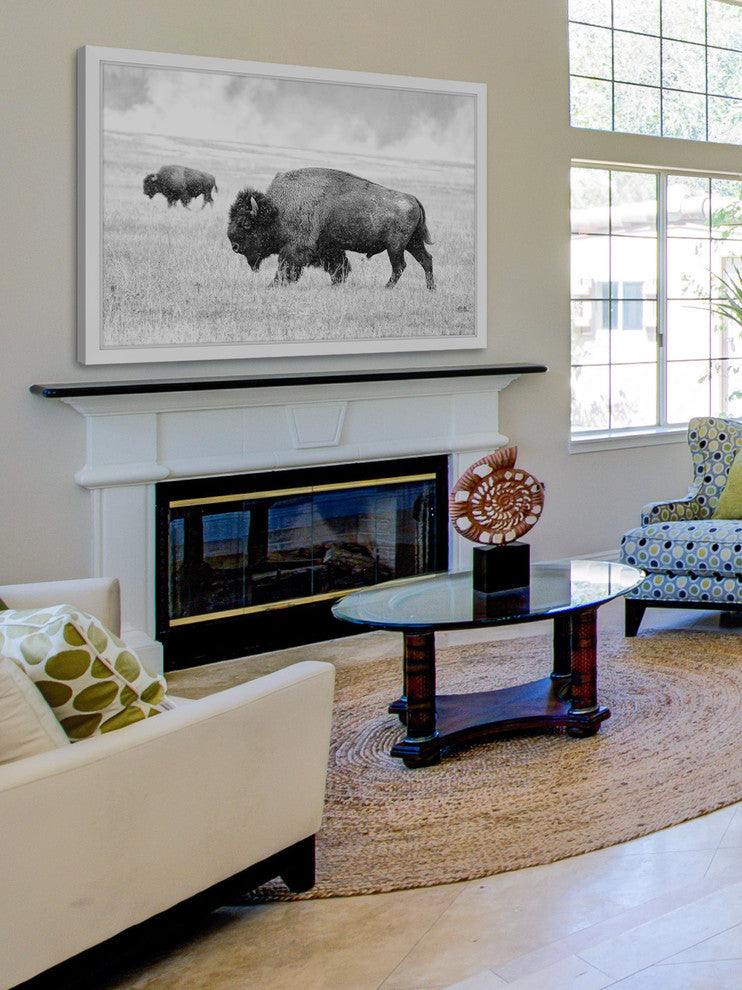 Marmont Hill, "Buffalo Pair" Framed Painting Print, 18x12