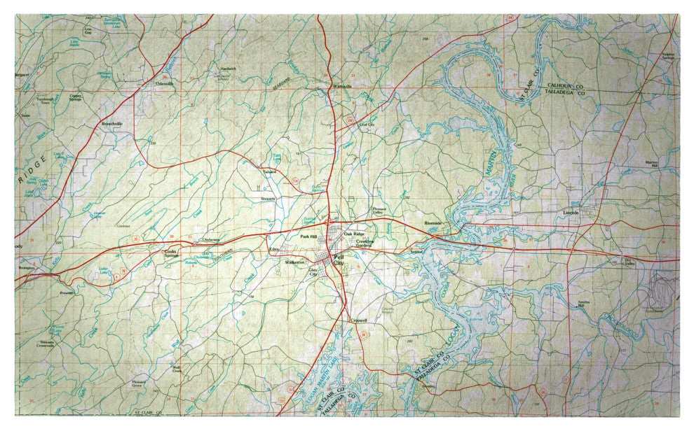 Betsy Drake Logan Martin Lake, AL Nautical Map Door Mat 18x24
