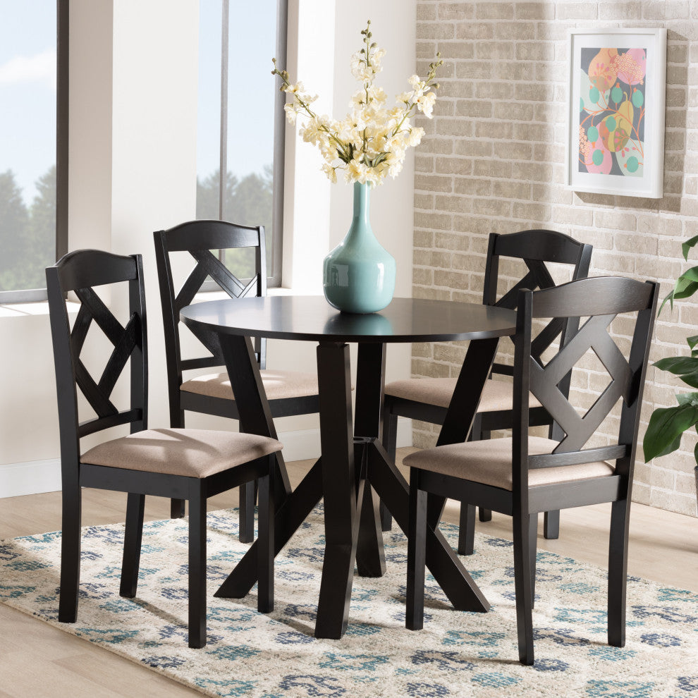 Elissa Modern 5-Piece Dining Set, Sand