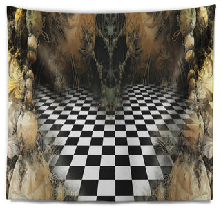 Geometric Composition Wide View Contemporary Wall Tapestry, 39"x32"