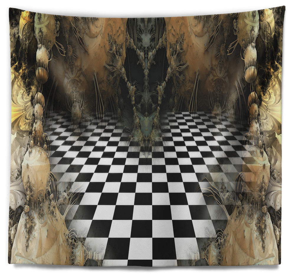 Geometric Composition Wide View Contemporary Wall Tapestry, 39"x32"