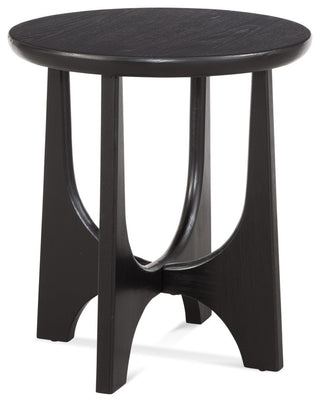 Black Matte Stain Round End Table Organic Architectural