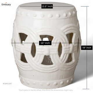 Eternity Stool/Table, Distressed White 16x19