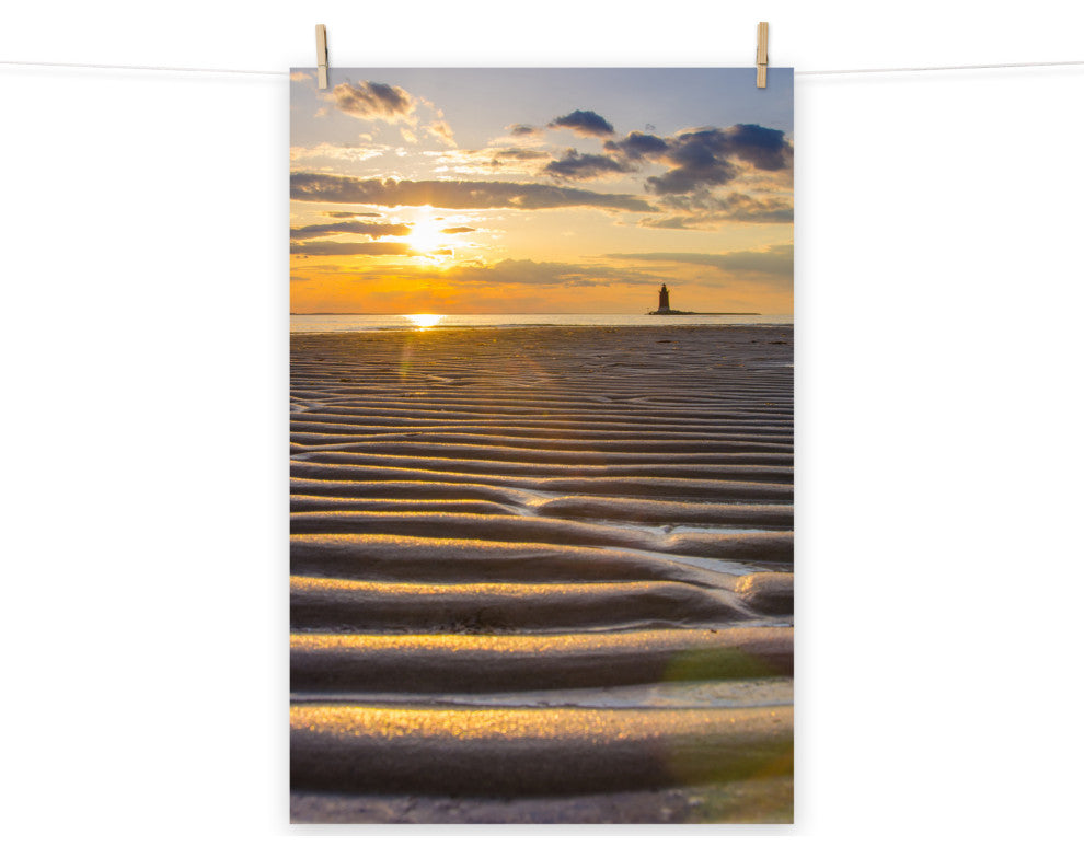 Sandbars Landscape Photograph, Beach Unframed Wall Art Print, 16" X 20"