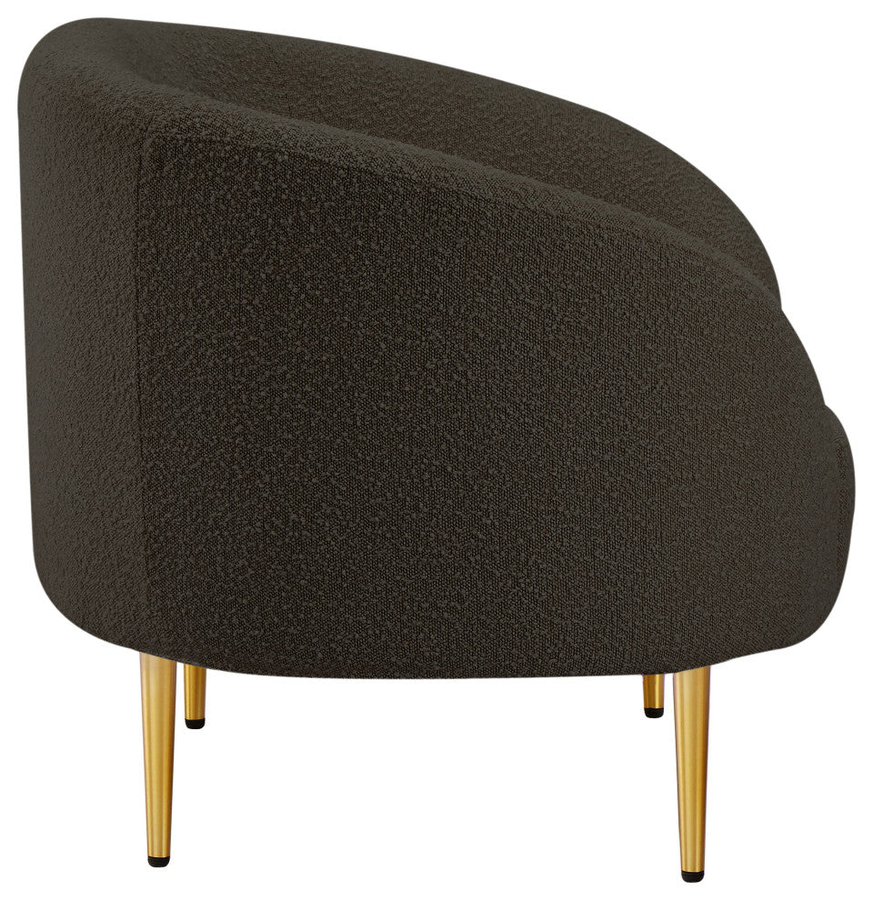 Ritz Boucle Fabric Upholstered Chair, Brown