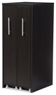 Lindo Dark Brown Wood Bookcase With Two Pulled-out Doors Shelving Cabinet
