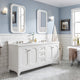 72" Wide Pure White Double Sink Quartz Carrara Bathroom Vanity