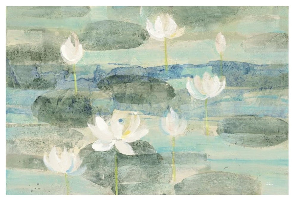 "Water Lilies Bright" Digital Paper Print by Albena Hristova, 62"x42"