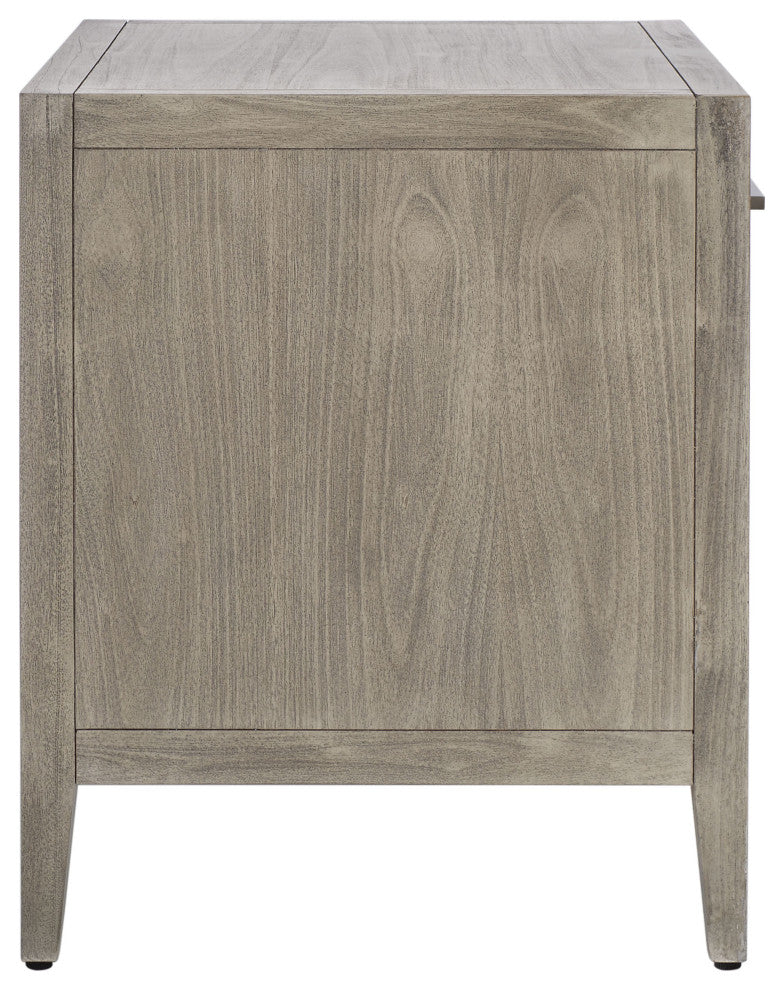 Safavieh Couture Ariella 1 Drawer Wood Nightstand, Light Grey