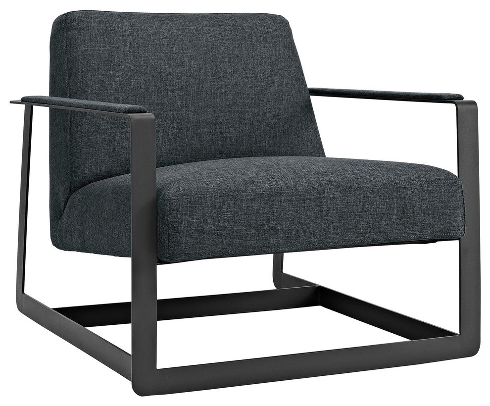 Modern Gray Seg Upholstered Fabric Accent Chair