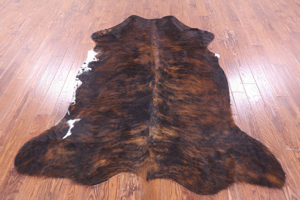 7' 0" X 6' 1" Brindle Natural Cowhide Rug C2346