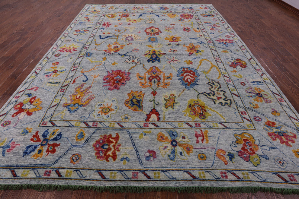 10' 3" X 13' 8" Handmade Turkish Oushak Wool Rug - Q16111