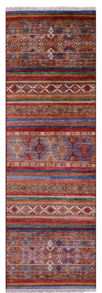 2' 9" X 8' 6" Runner Khorjin Super Kazak Handmade Wool Rug Q11242