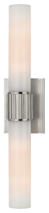 Fulton, Two Light Bath and Vanity, Satin Nickel Finish, Opal Matte Glass Shade