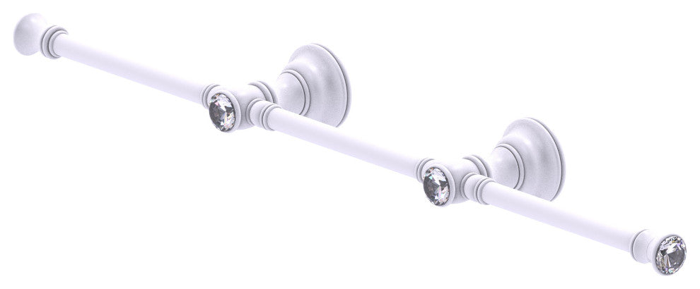 Carolina Crystal 3 Arm Guest Towel Holder, Matte White