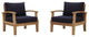 Navy Marina 2 Piece Outdoor Patio Teak Set