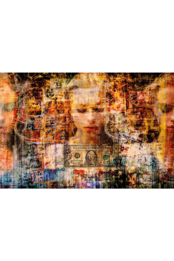 Technicolored Photographic Artwork | Andrew Martin Money Girl, 79" X 59"