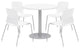 Olio Designs Round 42in Lola Dining Set - White Table - White Chairs