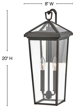 Hinkley Alford Place 20" Md Outdoor LED Wall Mount Lantern, Oil Rubbed Bronze