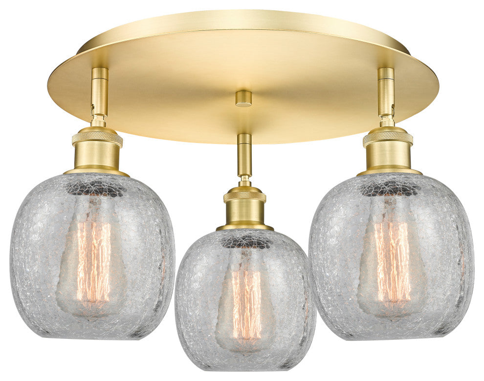 Innovations Belfast 3 17.75" Flush Mount Satin Gold
