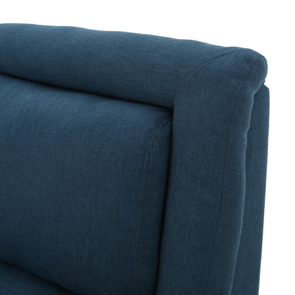 GDF Studio Monica Dark Blue Fabric Recliner