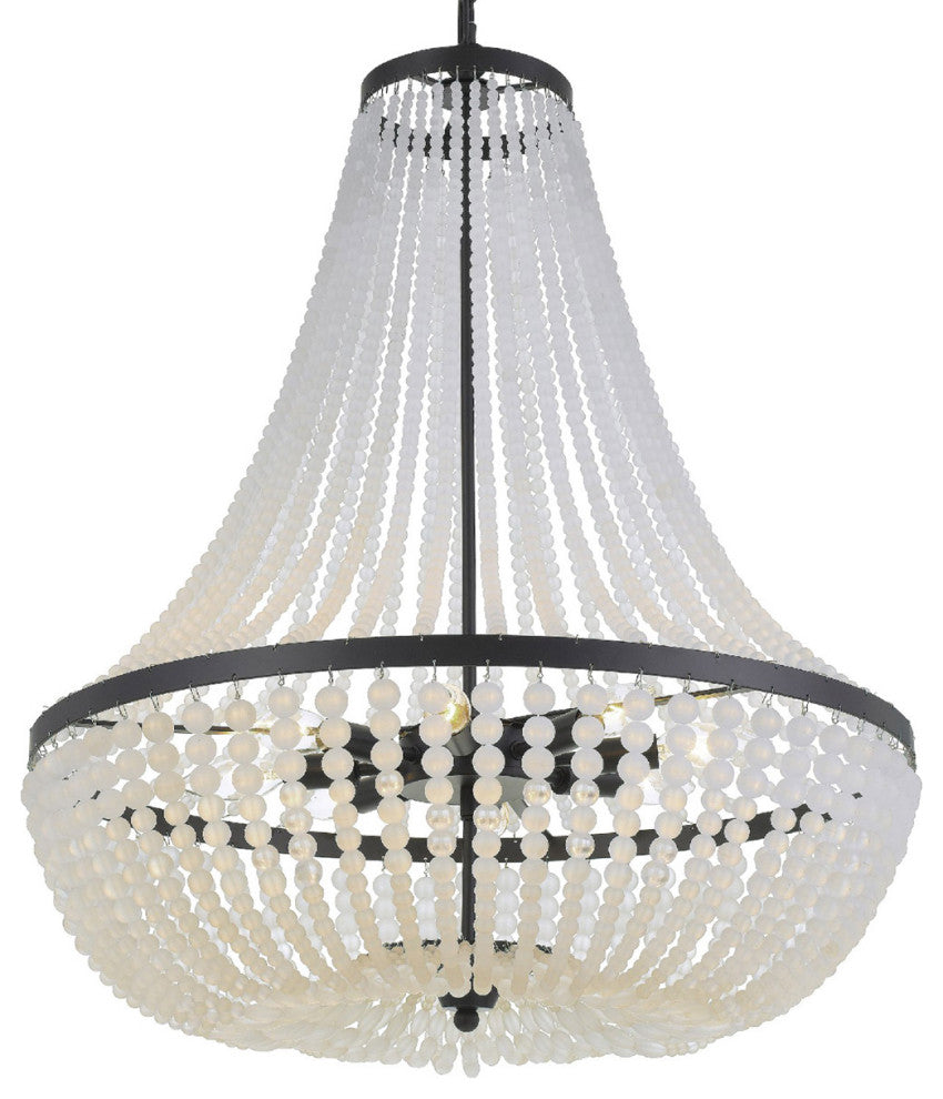 Crystorama 609-MK, 8-Light Chandelier, Matte Black