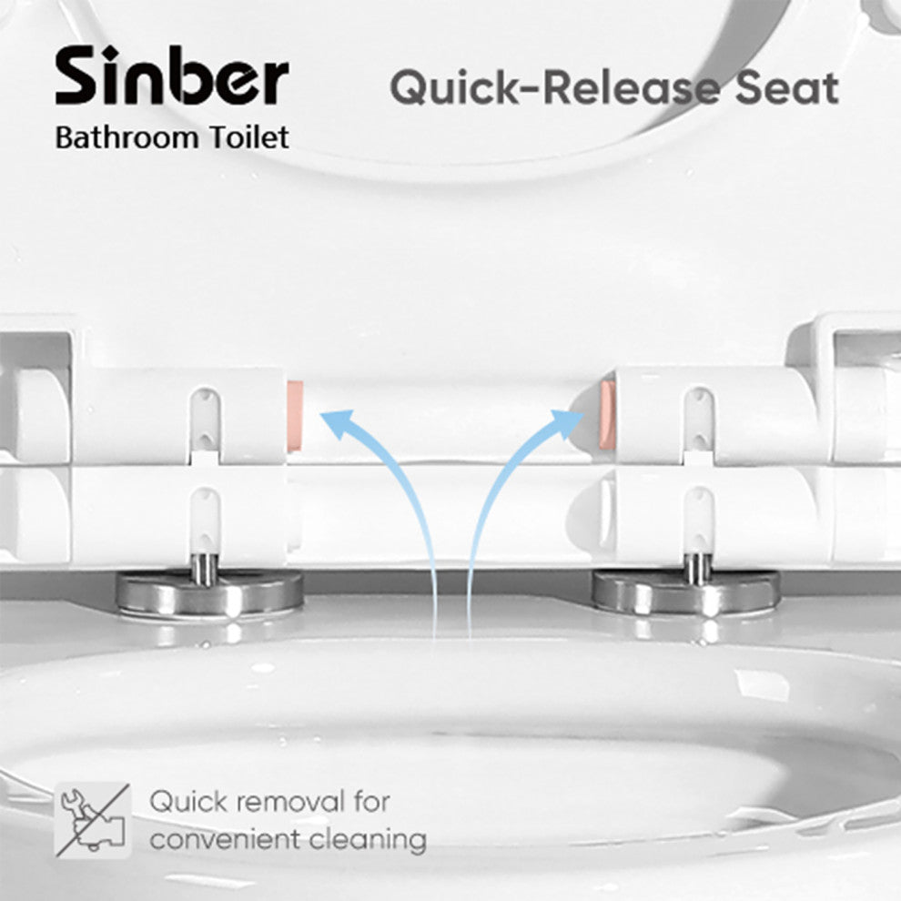 Sinber 28" One Piece Bathroom Toilet with Cotton White Finish and and Dual Flush