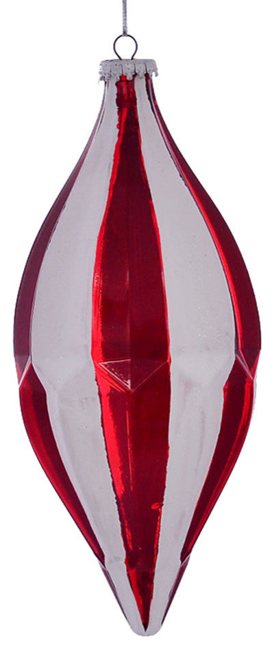 Vickerman Mc190325 10" Red White Stripe Shuttle Christmas Ornament, Pack of 2