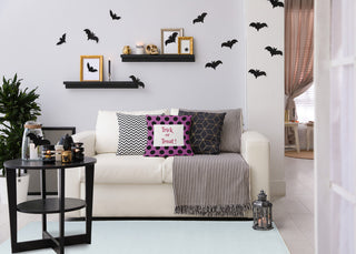 Trick or Treat Dots Accent Pillow With Removable Insert, Orchid, 18"x18"